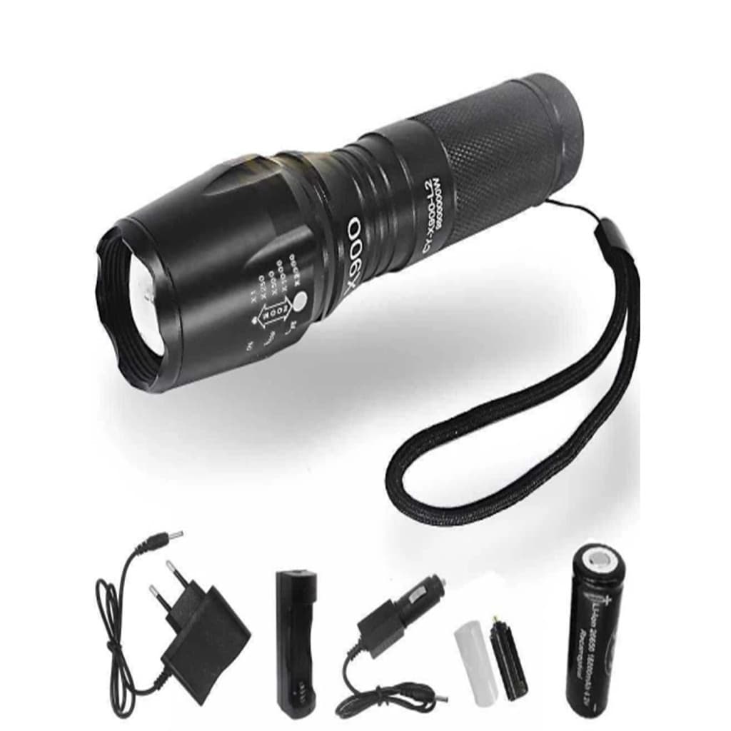 Lanterna Tática Militar x900 Recarregável Police Com Zoom