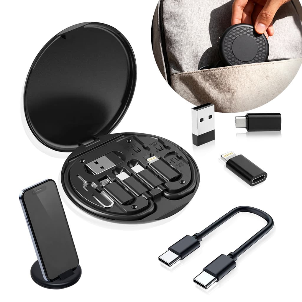 Kit Multi Cabos Adaptadores Portátil 6x1 Usb C Iphone Ios Android