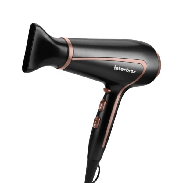 Secador de Cabelo Interbras Hair Style PRO 2200 HD008 / 3 Velocidades / 2 Temperaturas / 2200W / Bivolt - Preto