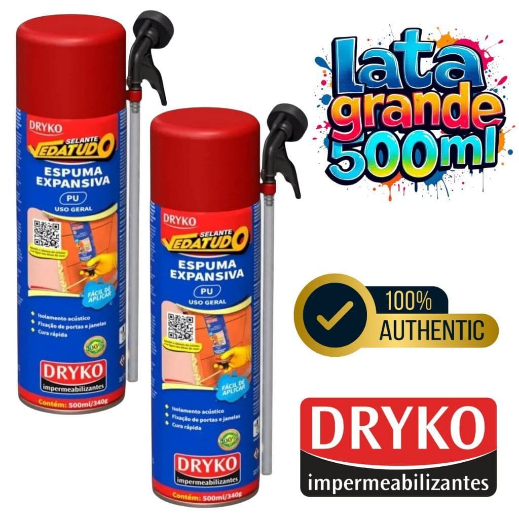 Espuma Expansiva 500ml Selante Vedatudo - Dryko
