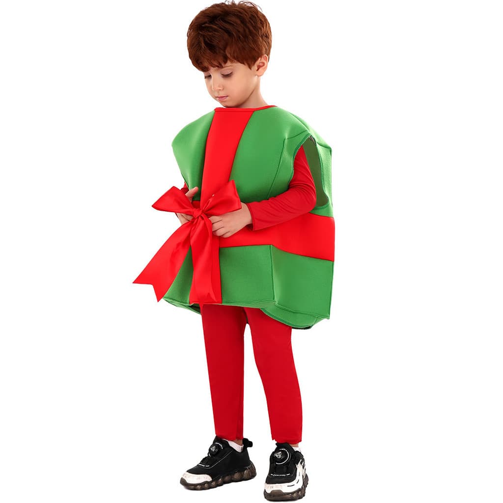 Traje infantil fantasia caixa de presente de papai noel fantasia de natal fantasia de festa de feriado [2026 novo estilo