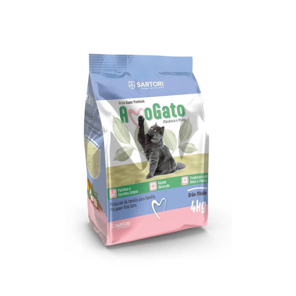 Areia Higienica Amo Gato media 4kg