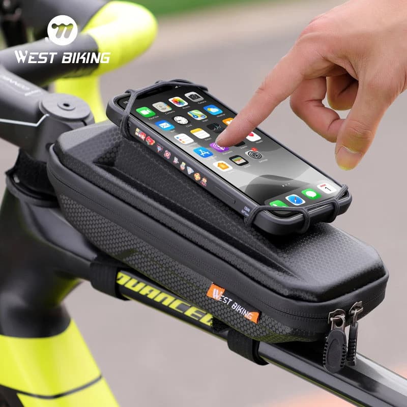 WEST BIKING Bolsa Multifuncional para Bicicleta com Suporte para Telefone, Bolsa para Tubo Superior do Quadro Frontal, I