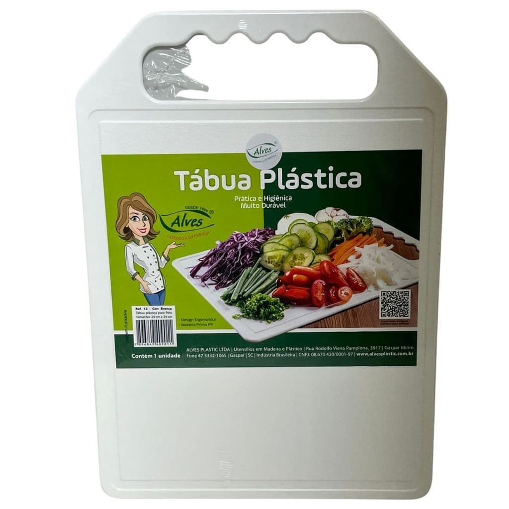 Tábua De Corte Plástica Higiênica Frios Cozinha 24x34 Alves