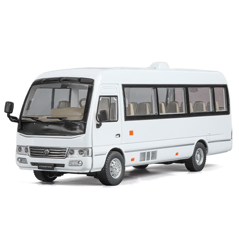1: 24 Toyota Koster liga modelo de carro som luz puxar para trás simulação ônibus brinquedo carro música decoração namor