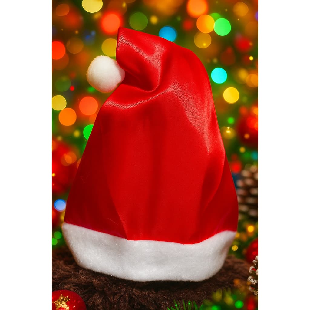 Kit 10/15/20/25/50 gorros de Papai Noel Cetim