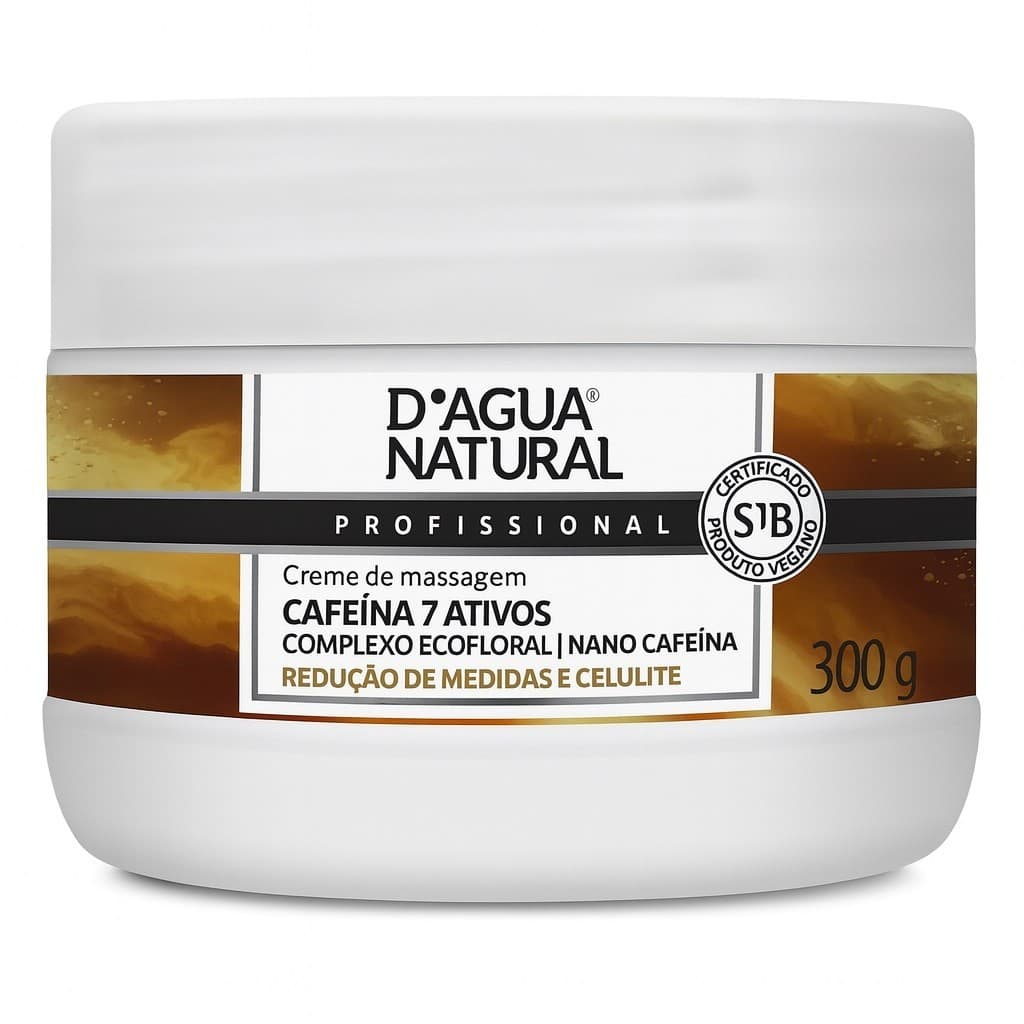 Creme Redutor Cafeína 7 Ativos 300g D’Água Natural