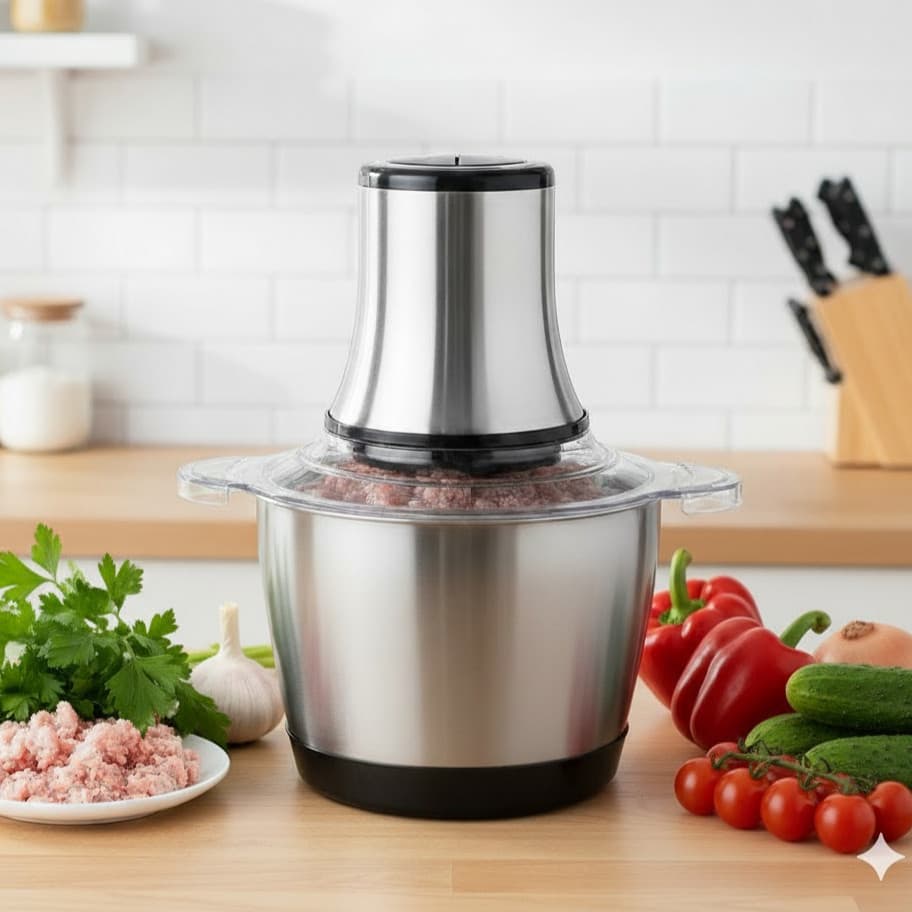 Picador De Alimentos 3L ou 2L Moedor De Carne Mixer Elétrico Processador 110v ou 220v - ZALLUNA SC