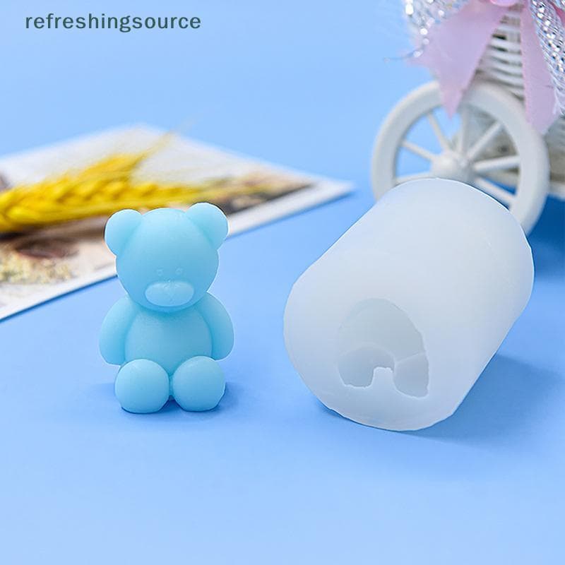 [T & B] Molde De Silicone Para Vela De Aromaterapia De Ursinho Fofo , Mousse , Bolo , Decoração De Gesso , Moldes De Con