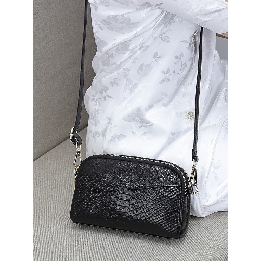 Bolsa de couro genuíno feminina 2026 novo estilo senhoras de meia-idade mãe pequena bolsa de ombro saco do telefone móve