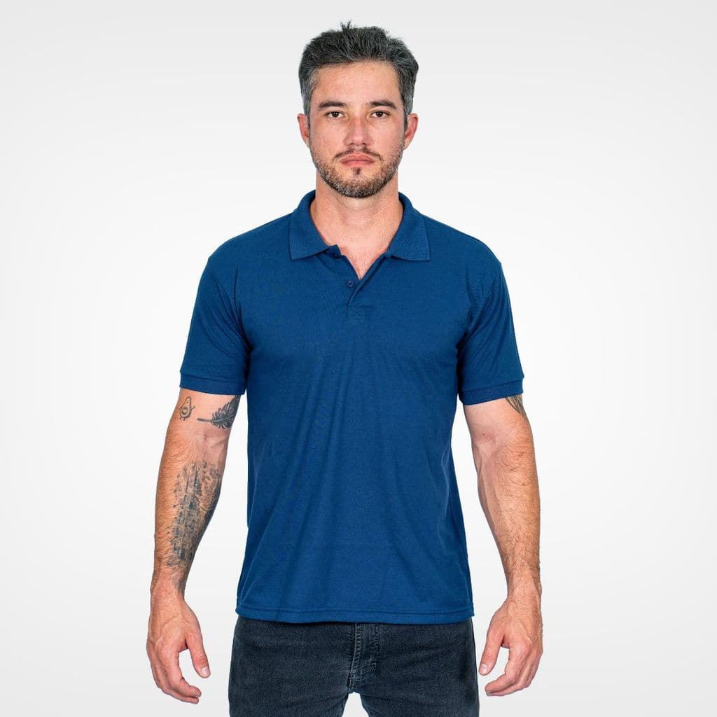 Camisa Polo Masculina Malha Piquet Lisa Básica Casual
