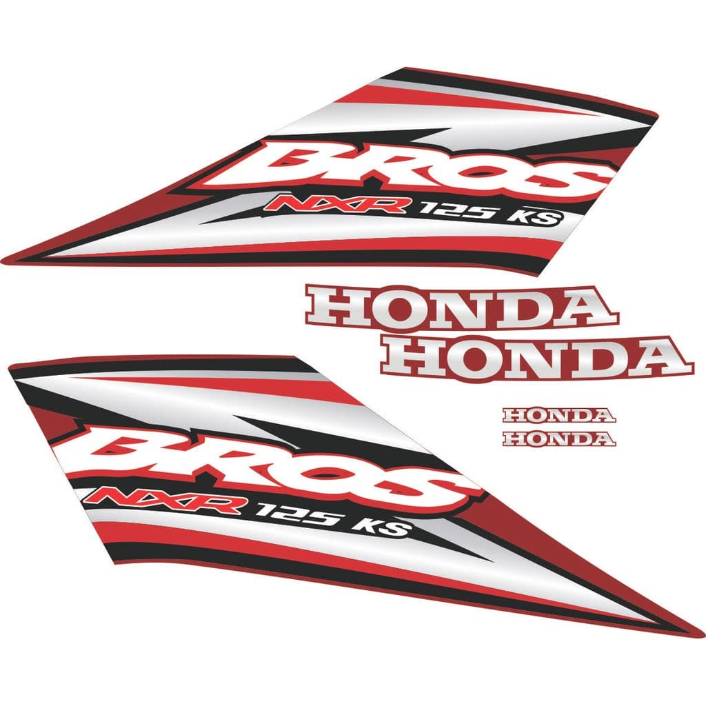 Kit  Adesivos Emblemas Laterais HONDA Bros 125KS NXR