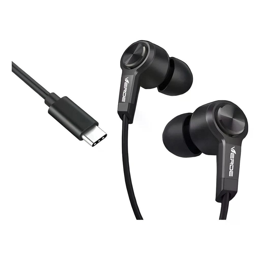 Fone de Ouvido Intra-Auricular Tipo C - Preto - Verde