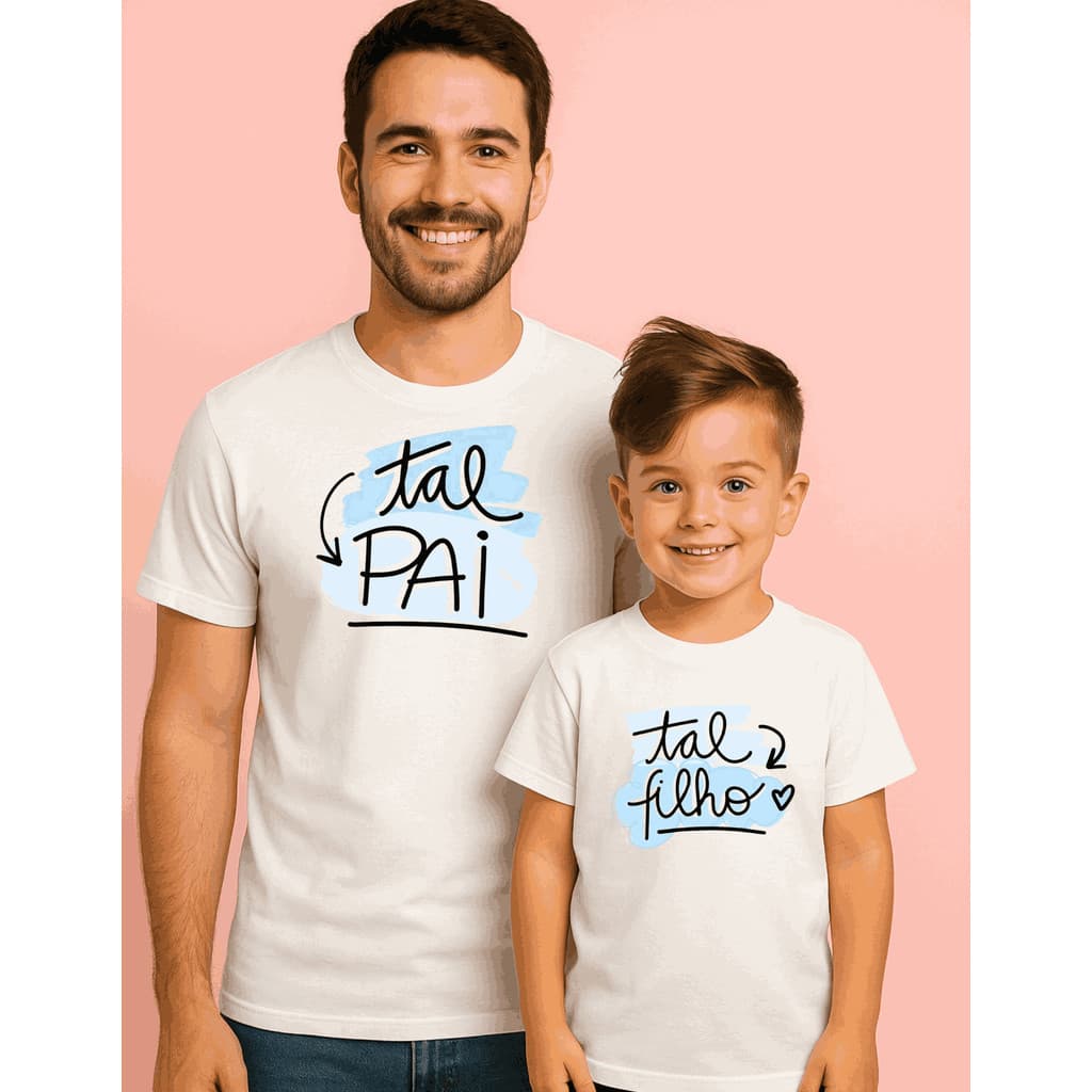 Kit Camiseta Pai e Filho Homenagem 'Tal Pai Tal Filho' – Igualzinho ao Papai