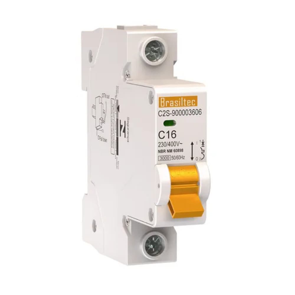 Disjuntor Monofásico 20A 3kA 220V/400V - Brasiltec