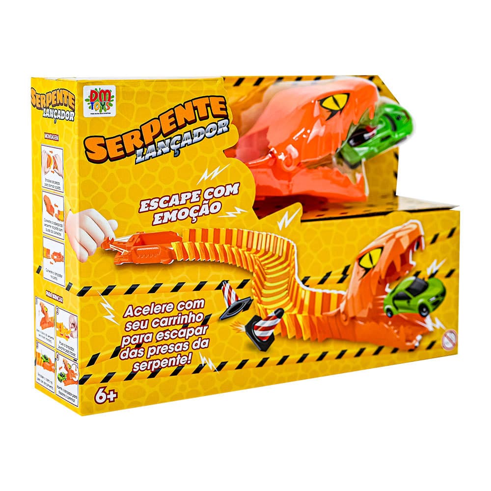 Brinquedo Serpente Lançador com Carrinho - DM Toys