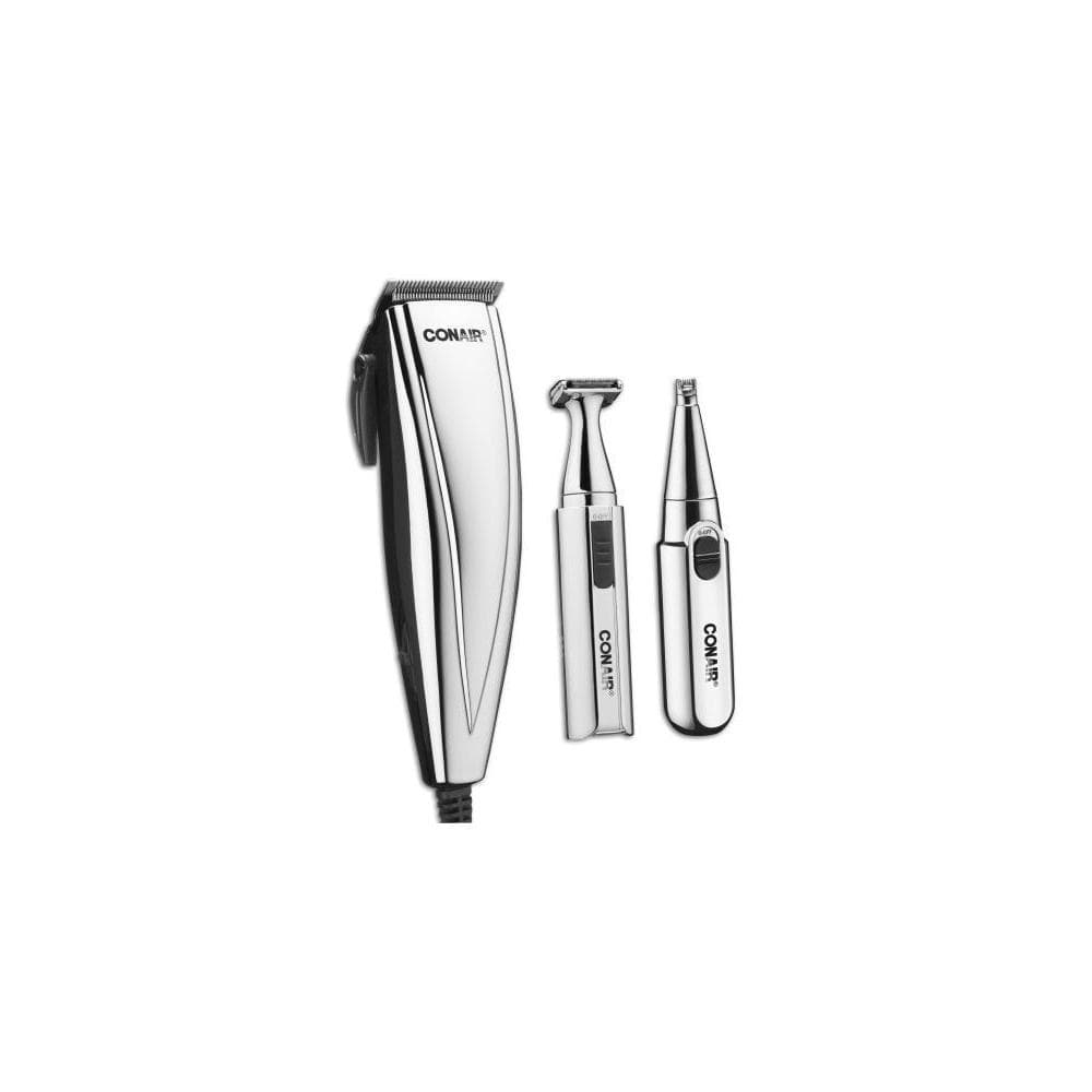 Máquina Conair Home Styler 3 em 1 Corte Cabelo Barba Nariz Orelha Cromado 25 Acessórios 220V