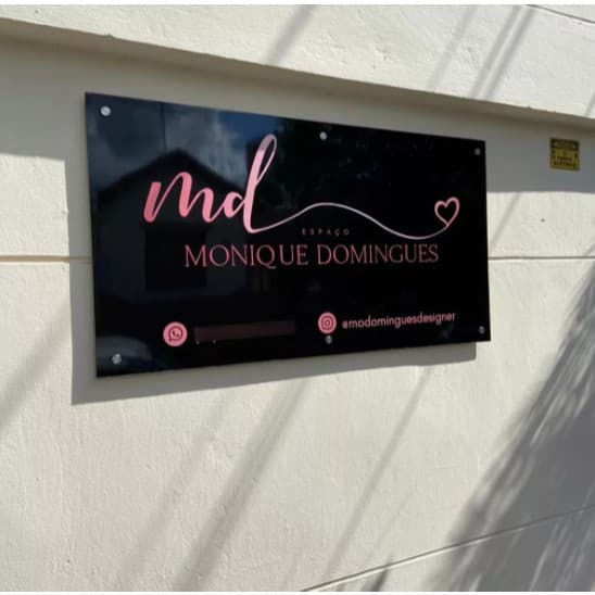 Placa Acm Personalizada Sua Logo Impressa Externo Linda Chuva Sol Resistente Varias medidas