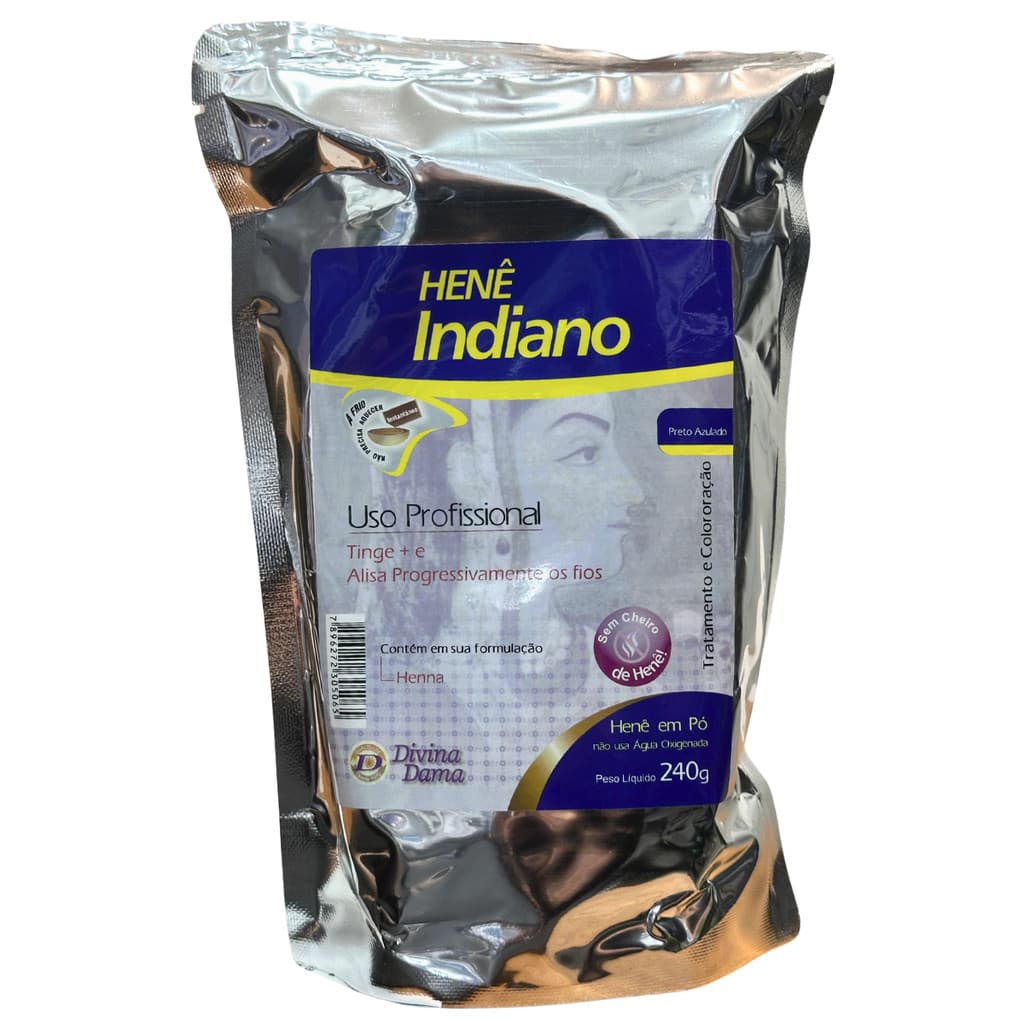 Henê Pó Indiano Divina Dama 240g Preto Azulado
