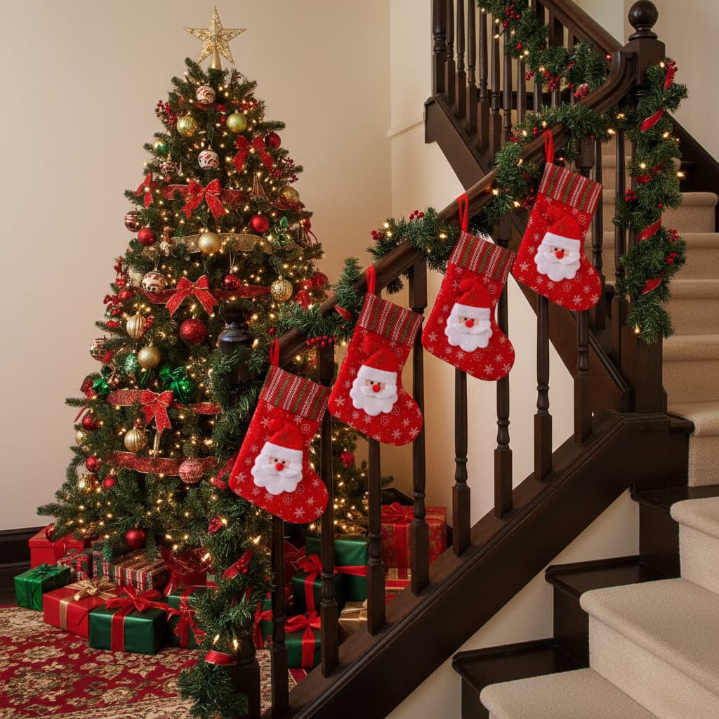 KIT  Botas de Natal Enfeites Meia Papai Noel Rena, Boneco de Neve, Pingentes, Natalino, Decoração, Árvore de Natal