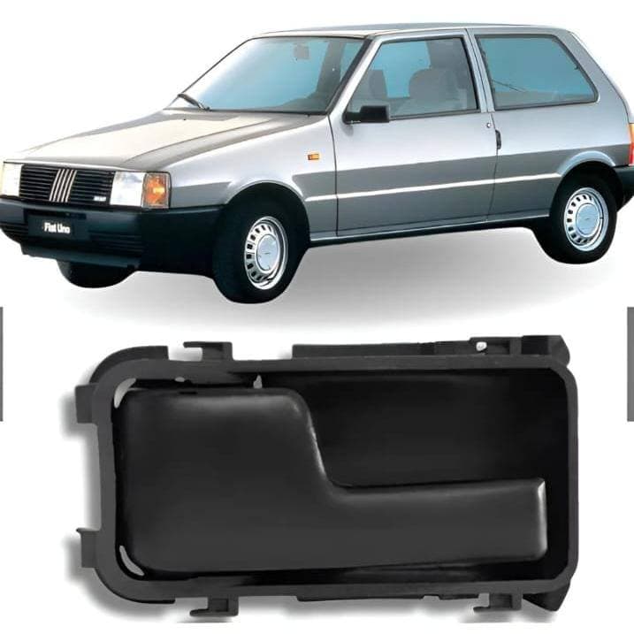 Maçaneta Interna  Esquerda ( Lado Motorista )Uno Fiorino Premio Elba até 1994 Cor Preta  Dianteira /Traseira