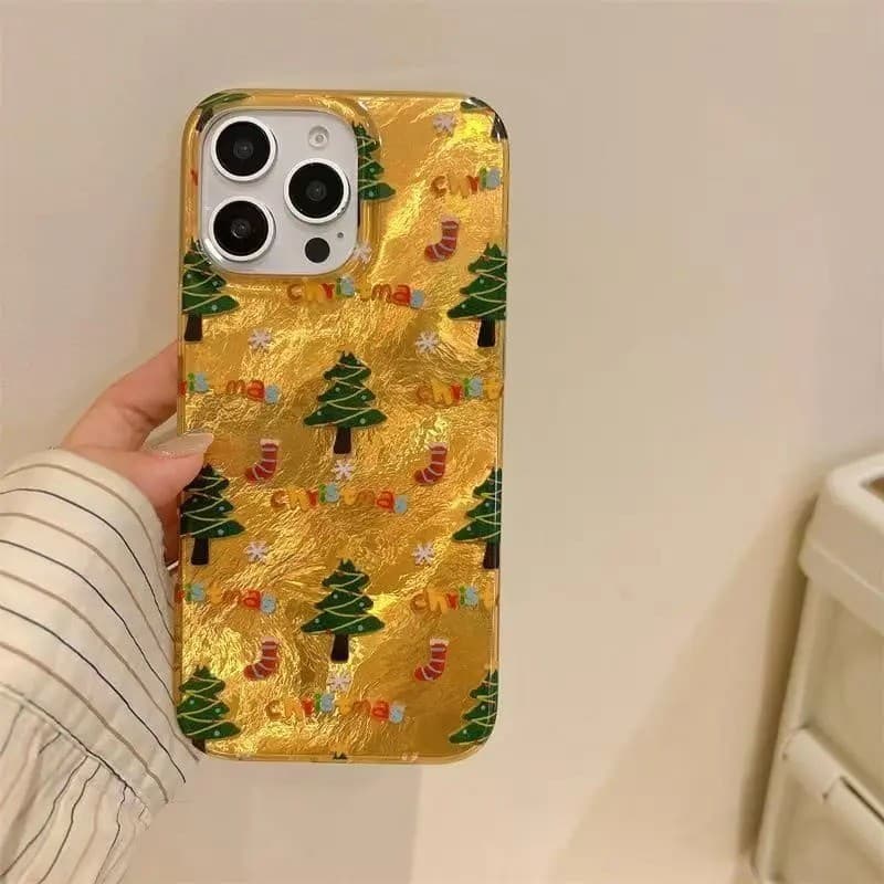Capa Capinha Para Redmi Note 8 9s 10s 11s 12s 13 14 Pro Max 4G 5G INS Ouro Árvore De Natal Silicone