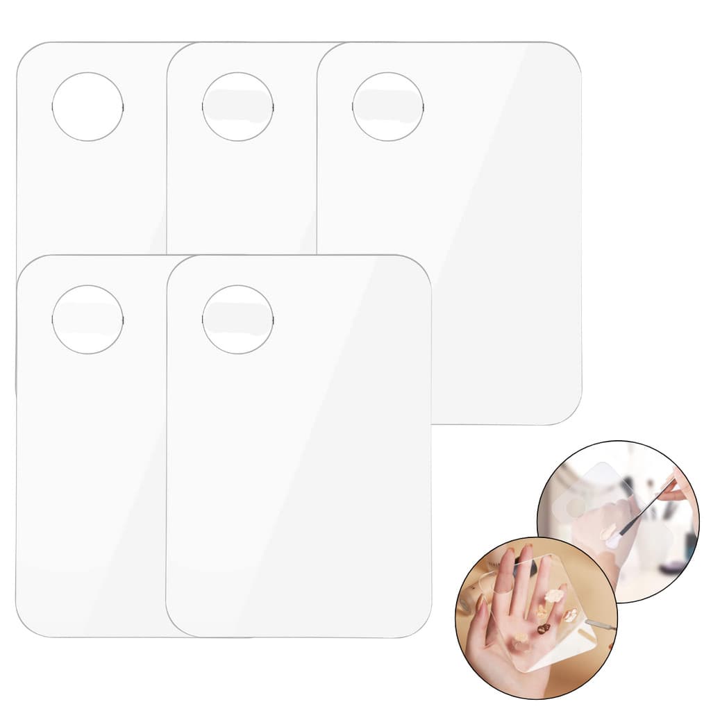 Kit 5Un Placa Paleta Para Misturar Base Maquiagem Esmalte Sombra Batom