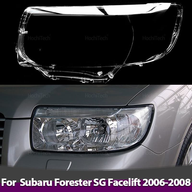 Para Subaru Forester SG Facelift 2006 2007 2008 Claro Farol Do Carro Capa Transparente Abajur Escudo