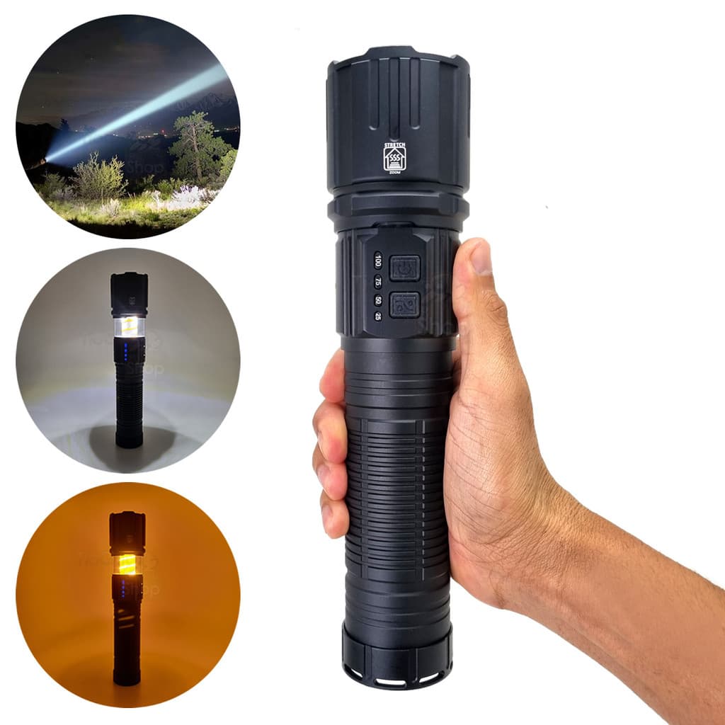 Lanterna Tática Led V3 Alcance 1500mts Modo Lampião Gigante Até 22 horas de Autonomia