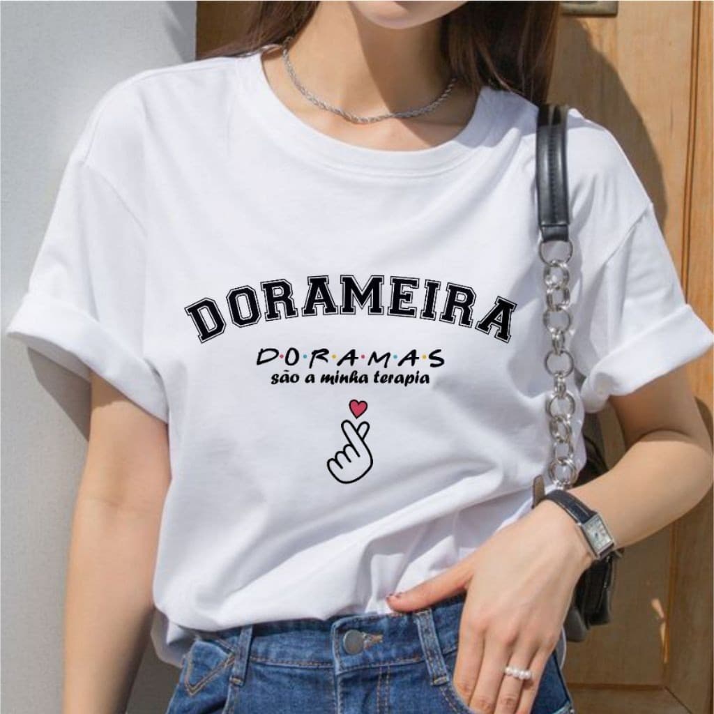 Linda Camiseta Estampada Dorameira Premium    Doramas São A Minha Terapia Kdrama Drama Coreano 100% Algodão - Envio Rapi