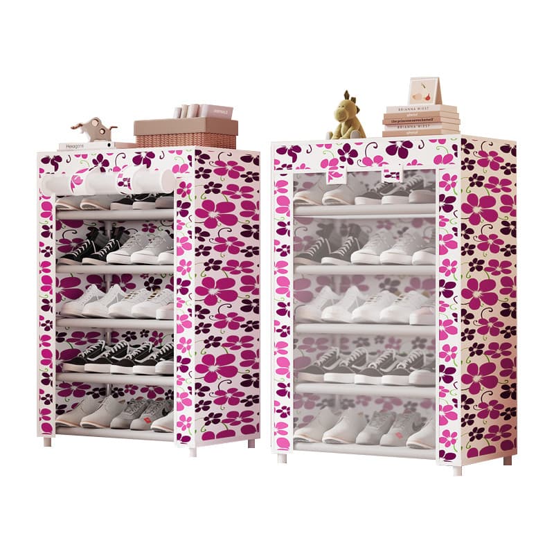 Estrutura Reforçada | Sapateira Vertical, Rack de Sapatos Estampado, Conexão PP, Armazenamento Compacto para Entrada
