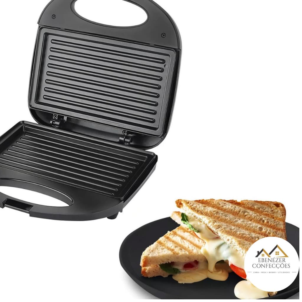 Sanduicheira Misteira Grill Elétrica Antiaderente Preto Be smart 127V