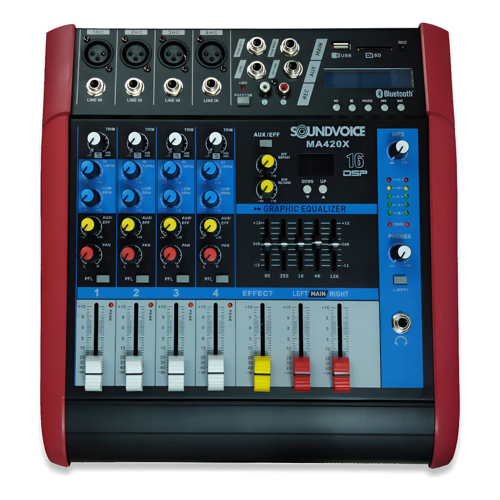 Mesa de Som Amplificada 400W 4 Canais MA 420X - SOUNDVOICE