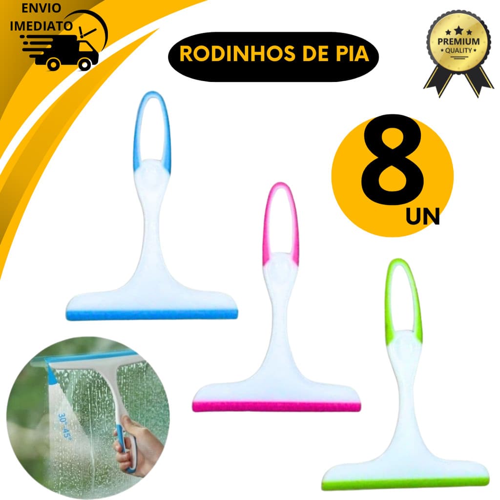 Kit 8 Rodinhos de Pia Silicone Rodo para Pia Cozinha Limpeza Multiuso Design Moderno 13cm