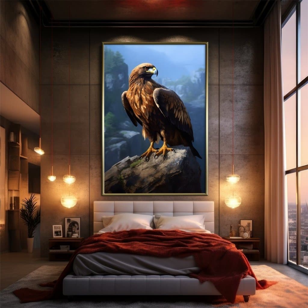 Quadro Decorativo GRANDE Alta Resolução Para Sala Quarto Escritório Quadro  Águia marrom