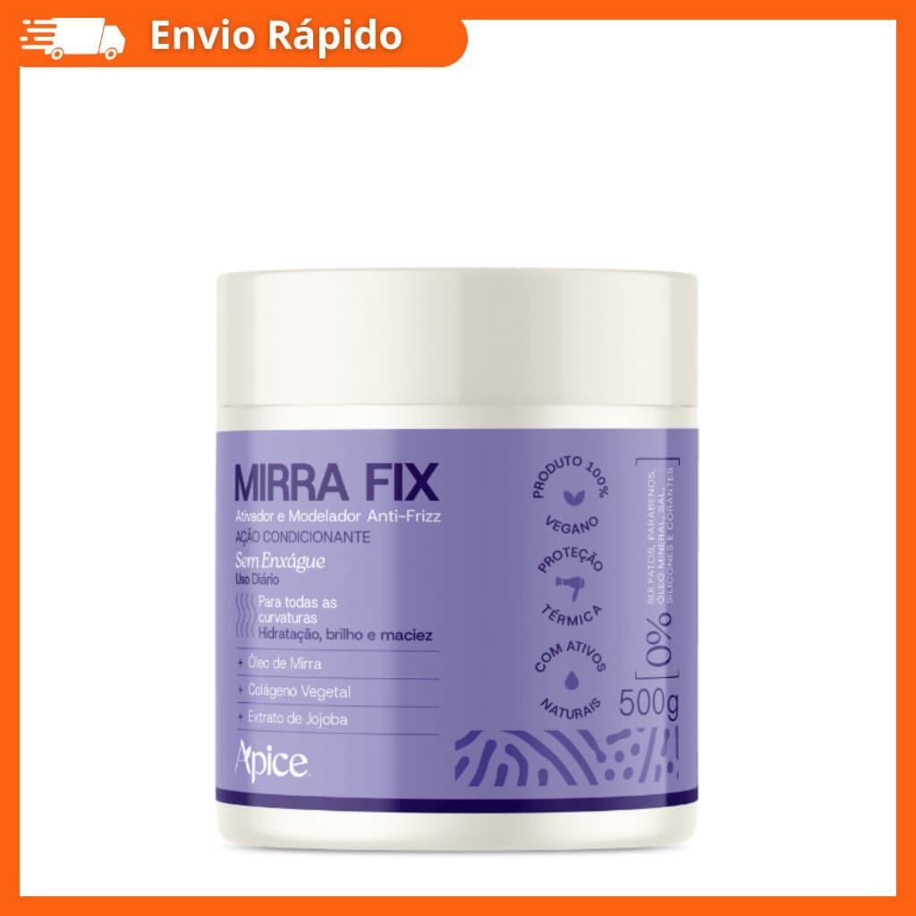 Ativador e Modelador Mirrafix 500g Apice Apse Definição Hidratação e Brilho Intenso Antifrizz