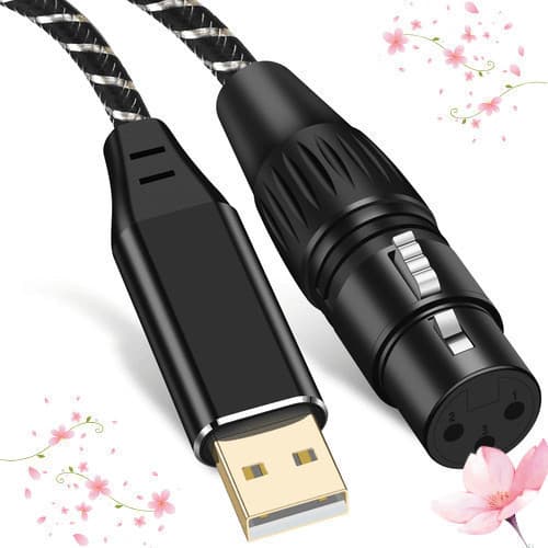 [Diretamente do Japão]Cabo de microfone USB para XLR, conexão não balanceada, alta durabilidade, som claro, compatível