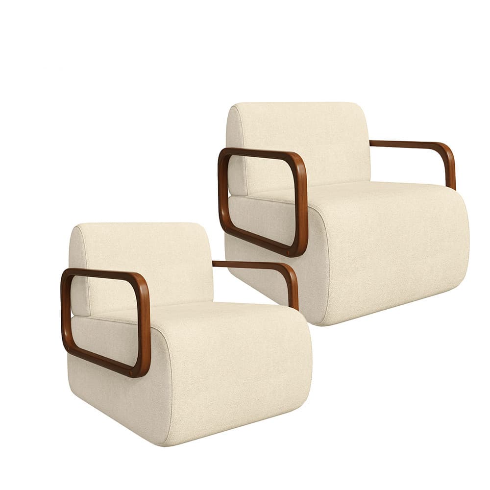 Kit 2 Poltronas Kiev em Madeira de Eucalipto Movellu Home