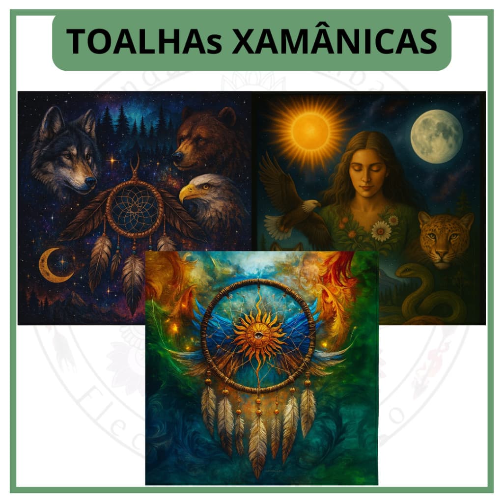 Toalha para Jogo de Tarot 0,70x0,70cm Xamânicas
