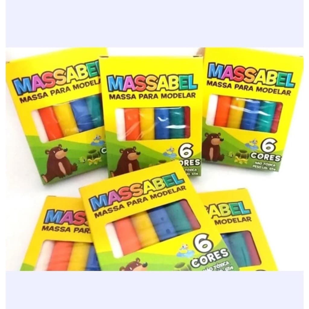 kit com 25 caixinha de massinha com 6/