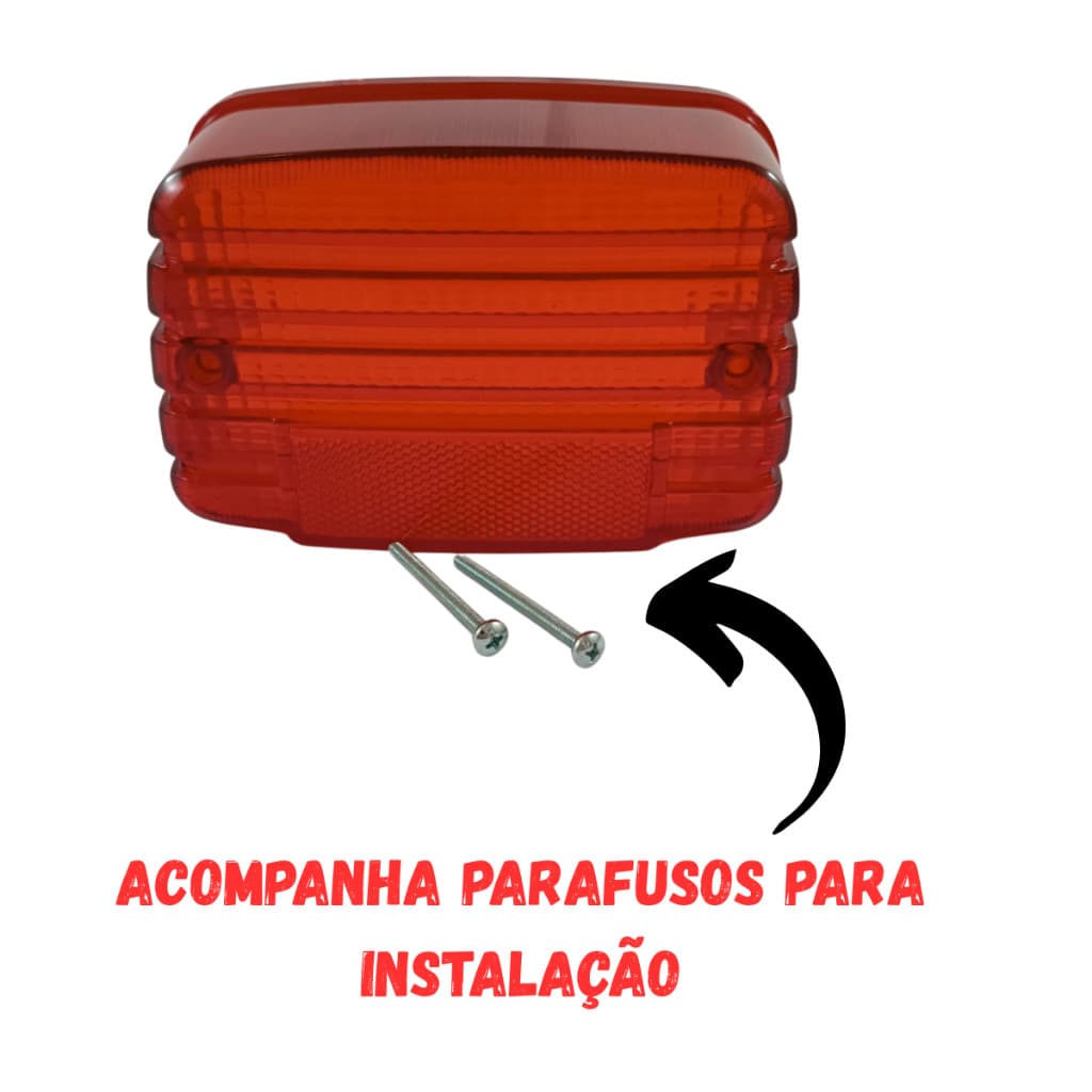 Lente Lanterna Traseira Vermelha Cg Ml Ano 1983 1984 1985 1986 1987 1988 1989 + Parafusos  Valplas