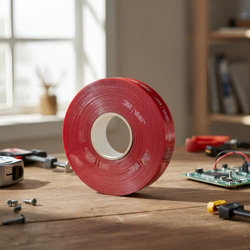 Fita Dupla Face Transparente 3m 19mm 20 Metros Vermelho Lisa Fixação Forte uso geral Automotivo