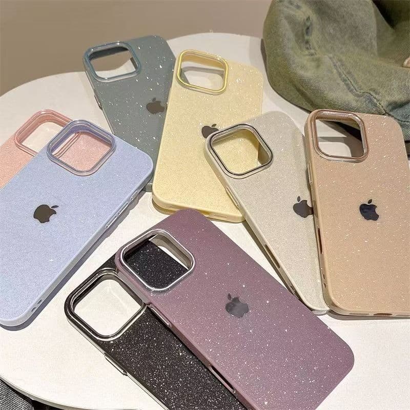 Capinha Capa Para iPhone 17 Ar 16 15 14 Plus 13 12 11 Pro Max XR Glitter Bling Silicone Anti-Impacto