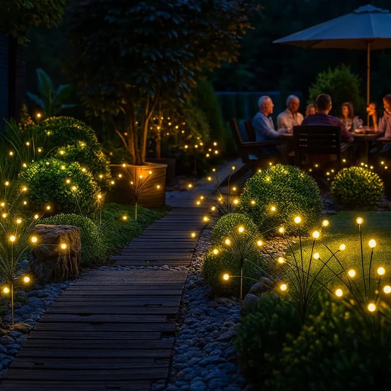 Kit 2 Peças Luminárias Vagalume Jardim Placa Luzes Solares 10 Leds – Iluminação Decorativa Externa