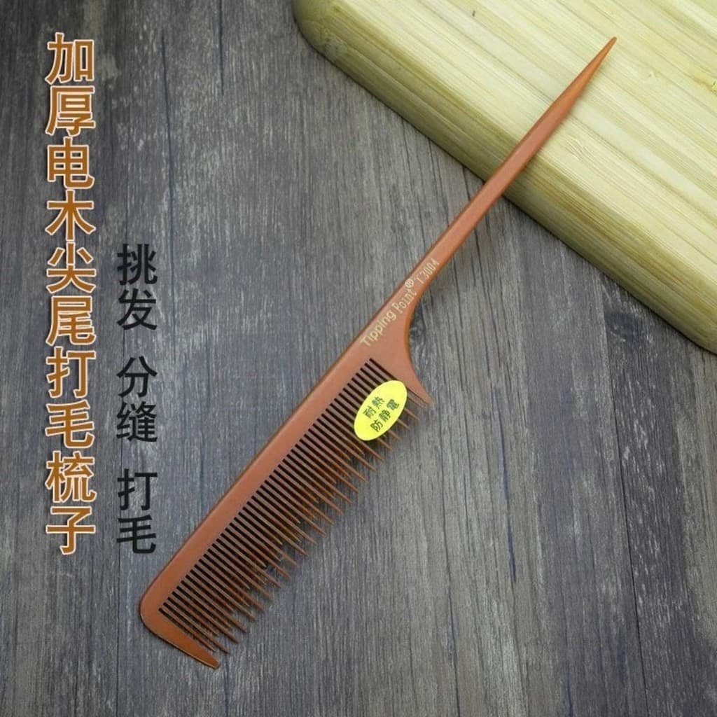 Estúdio de cabeleireiro Pan partição de cabelo comprimento curto alto baixo dente fofo apontado cauda pente engrossado b