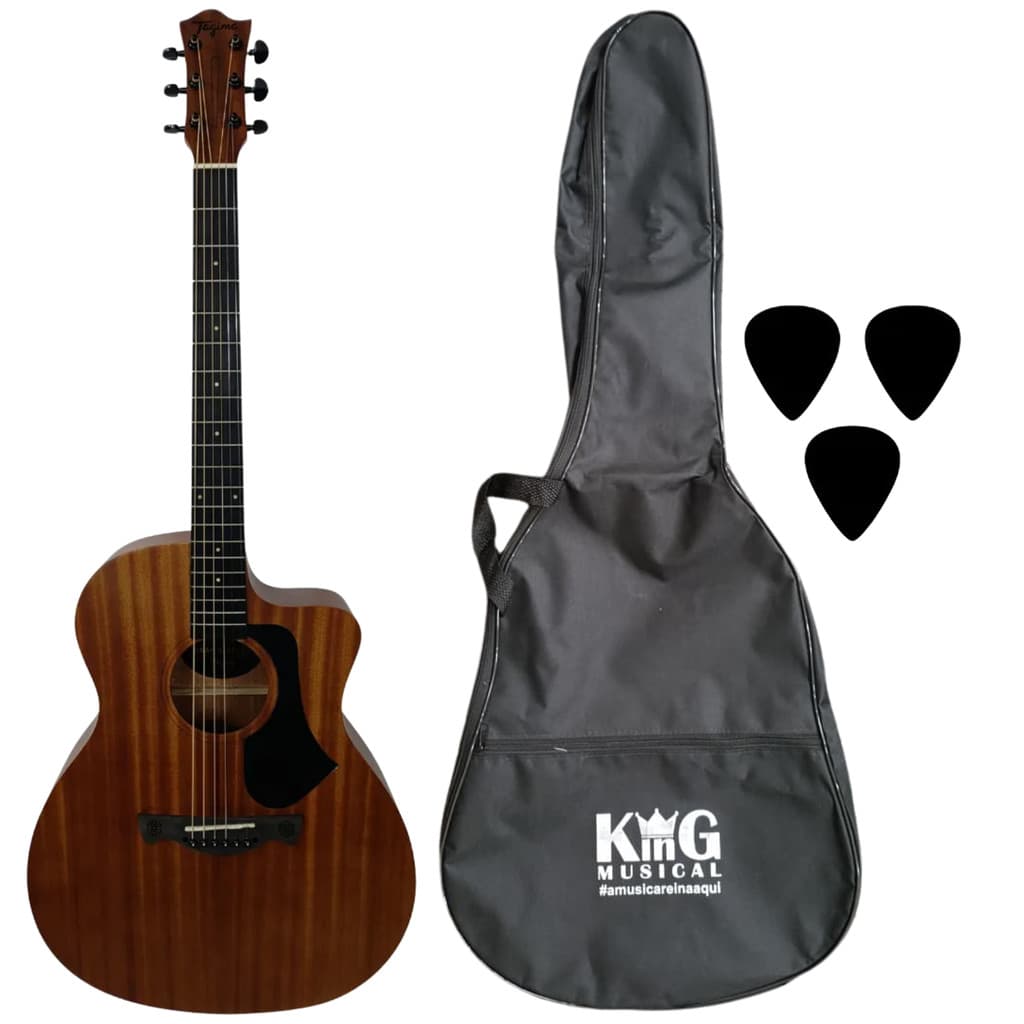 Kit Violão Aço Tagima  Dallas Gran Reserva Capa e Palhetas