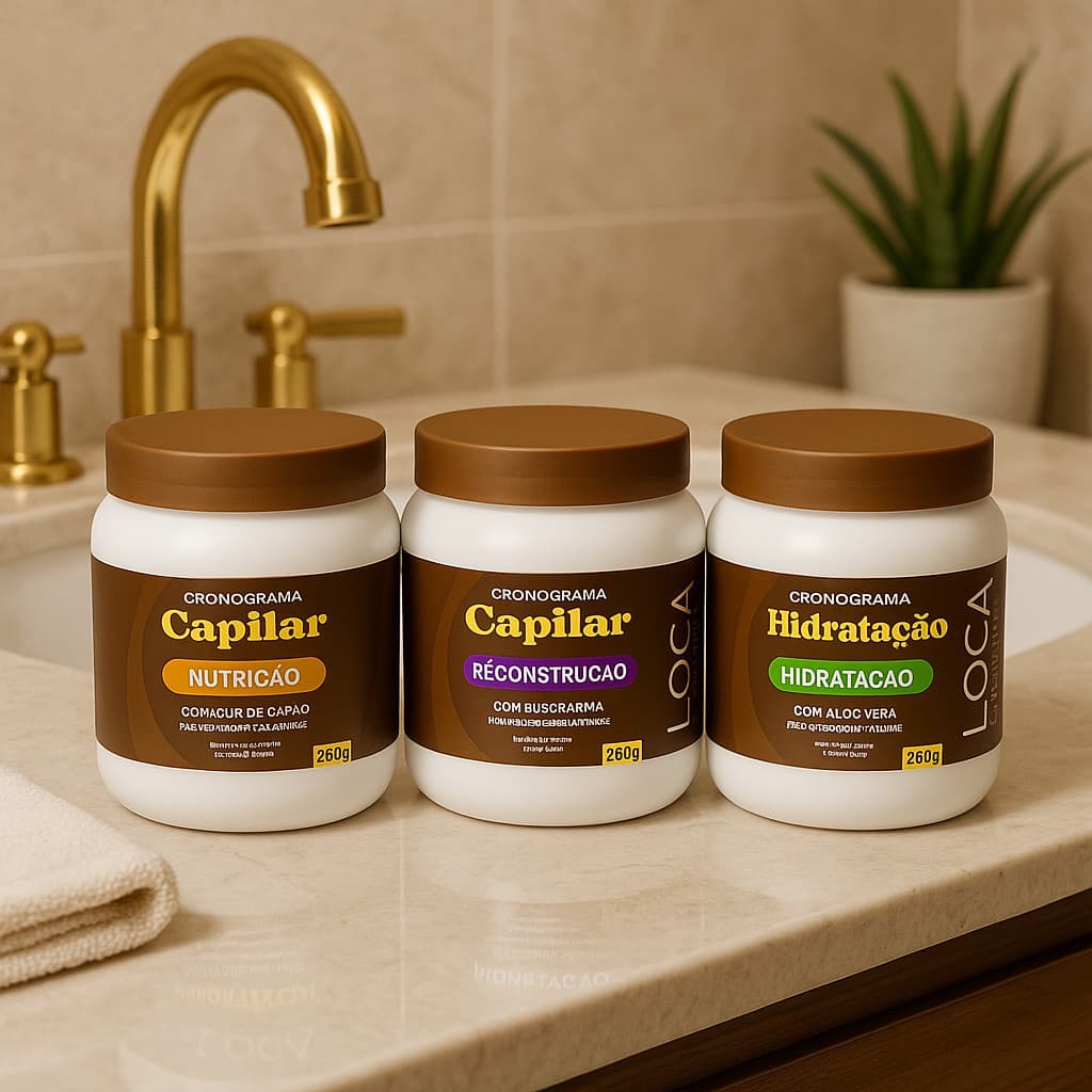 Kit 3 Máscaras Capilares – Cronograma de Hidratação Loca Cosmetics
