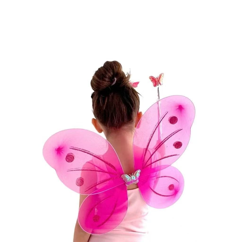 Asa de borboleta com conjunto de Varinha e tiara para Festa e Fantasia