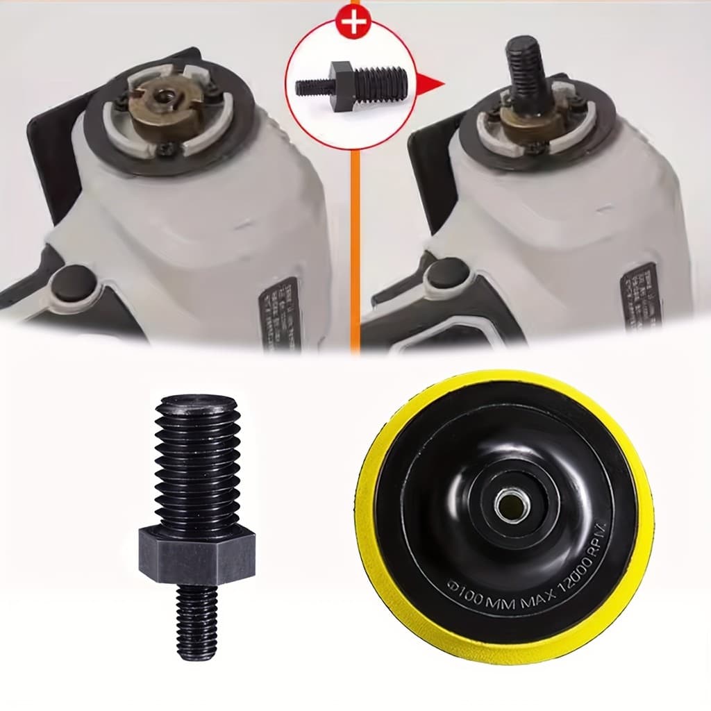 Adaptador Mini Rebarbadora 7.62cm | Conversor De Eixo M5 Para M10 Disco Adesivo Tipo 100 De 4 Polegadas Kit De Mod De Fe