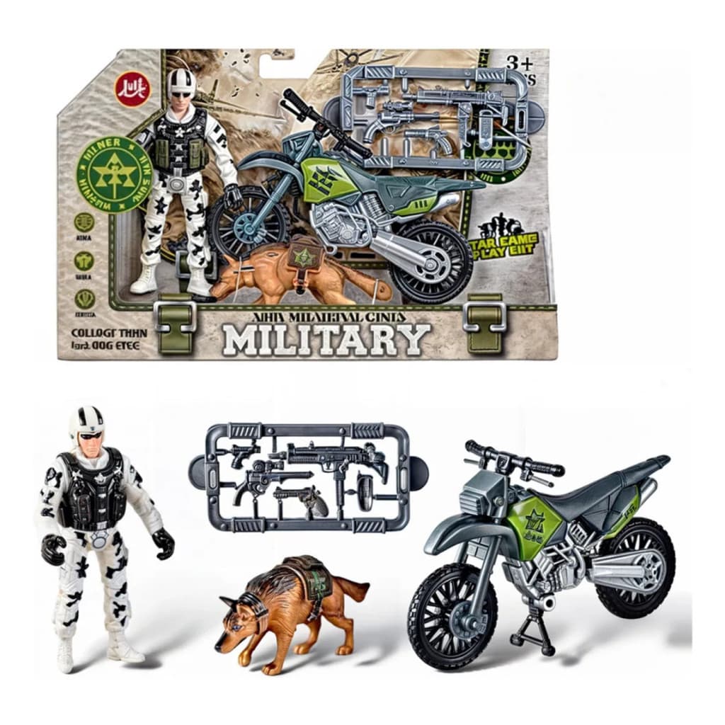 Kit Militar Base Operações Combate Brinquedo Infantil Moto
